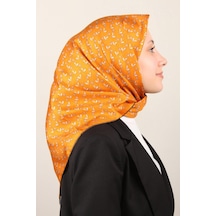 Belli Twill İpek Eşarp - 4001-55 Turuncu - Turuncu