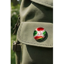 Burundi Burundi Abstract Ülke Bayraklı Buton Rozet - 44 MM 5 Adet Çok Renkli
