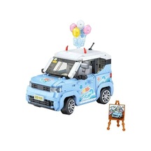 Mey İthalat Lz-1131 Balon Arabası Mavi 875 Parça Block Oyuncak