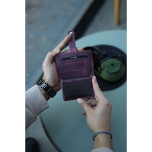 Bayderi Bilnes Hakiki Deri Kullanışlı Kartlık-3495 Crazy Bordo