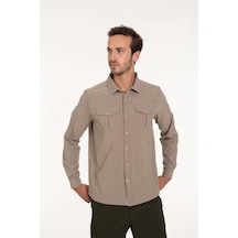 2as Gablin - Erkek Likralı Ter Emen - Hızlı Kuruyan Bej Outdoor Gömlek - 2asgbl0303 Bej