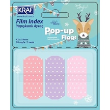 Kraf Pop-up Yapışkanlı Şeffaf Film İndex Puantiyeli 3 Renk X 20 Yaprak 42x19 MM