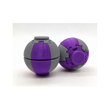 Alvera Press Küresi 3d Baskı Dönüşen Mekanik Fidget Stres Oyuncağı-mor-gri
