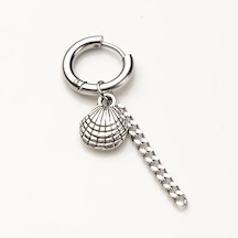 Deniz Kabuğu Figürlü Erkek Çelik Küpe W P24 T5 Çelik