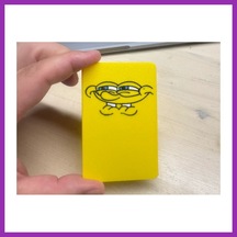 Bezos 3d Baskı Sarı Gülen Yüz Desenli Dekoratif Banka Kartı Kılıfı Bty