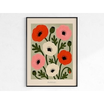 Gelincikler Baskılı Duvar Sanatı Vintage Botanik Çiçek Baskısı İskandinav Çiçek Posteri Minimalist Kır Evi Tarzı Yabani Çiçek Dekor İllüstrasyonu