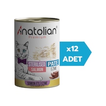 Anatolian Premium Sterilised Salmon Pate Kısırlaştırılmış Ezme Kedi Konservesi 12 x 400 G