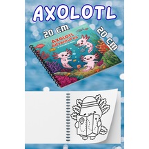 Cozy Axolotls Aksolotlar Bold And Easy 20 X 20 Cm Büyük Boyama Kitabı