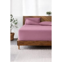 Lastikli Çarşaf Hipoalerjenik%100 Pamuk Penye Kumaş Lila 140x200 Cm, Luxcarsaf Abanoz