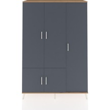 Hyperion Dolap 7 Raflı 5 Kapaklı Tek Askılı 132x44x195 Çam-an... Çam