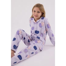 Rolypoly Kız Çocuk Mor Gömlek Pijama Takımı 5274-48707 Mor