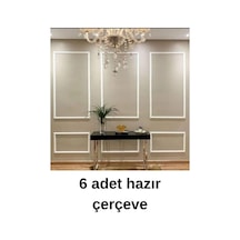 Dekoratif Boyanabilir 2,5 Cm Duvar Çıtası 6 Adet Hazır Çerçeve Paketi Bej Çok Renkli