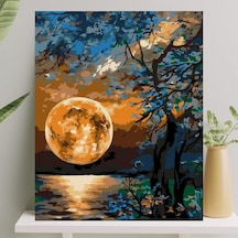 Sayılarla Boyama Tuval Seti Fırça Boya Dahil Çıtalı 40x50 Cm - Yakamoz Tek Renk