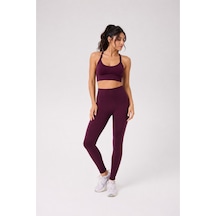 Jolt Kind Model Kalça Büzgülü Yüksek Bel Toparlayıcı Seamless Tayt Mürdüm