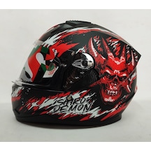 Shiro SH-667 Demon Güneş Vizörlü Kapalı Kask Kırmızı - Siyah