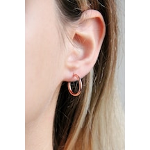 Argentum Concept - Gümüş Rose 13 Mm Halka Küpe - K094401