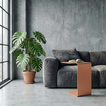 Modern Metal Yan Sehpa/minimal C Sehpa/ Salon, Koltuk Yanı Sehpası Turuncu