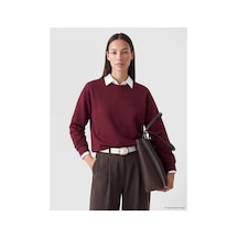 LC Waikiki Alıta Cıty Farkıyla Lcw Everyday Bordo Soft Touch Kadın Sweatshirt Bordo - 924122425 Bordo