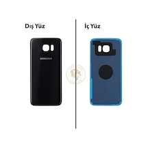 Samsung Galaxy S7 Edge Siyah Renk Uyumlu Arka Kapak Arka Cam Batarya Kapağı Pil Kapağı Lazer Kesim Back Cover Galaxy S7 Edge Uyumlu