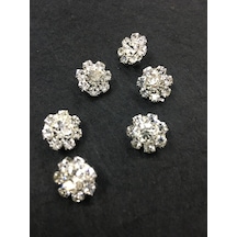 Taşlı Düğme Bluz Düğmesi Çiçek Model 6 Lı Set 1 Cm
