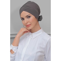 Hürrem Bone Vizon Pratik Hazır Geçmeli Tesettür Bone Sandy Kumaş Fiyonklu Çif Vizon