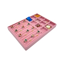 Takı Organizeri Rulo Ve Bölmeli Süet Pembe