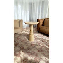 Wood Wooden Ahşap Tekli Boğumlu Mantar Yan Sehpa Modern Naturel R