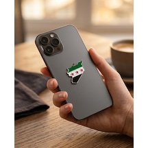 Suriye Haritası İçinde Bayrağı Telefon Sticker 3d Metal Tasarım, Premium Kalite Arka Süs A300128 Diğer