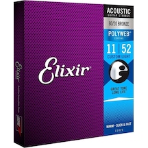 Elixir 11025 Polyweb Bronze Custom Light Akustik Gitar Teli .011-.052