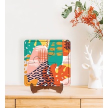 Bk Gift Modern Art Tasarımlı Ahşap Standlı Puzzle Çerçeve-3
