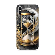 Apple Uyumlu iPhone Xs Max Altın Kum Saati Desenli Silikon Kılıf