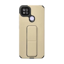Xiaomi Redmi 9c Uyumlu Kılıf Mega Standlı Silikon - Gold