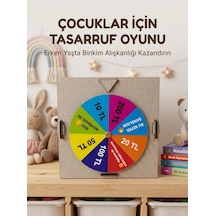 Şans Çarklı Motivasyon Kutusu Günlük Tasarruf Challenge Oyun Ahşap Birikim Kumbarası