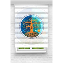 Perdecizade Enxboy Yaşam Ağacı Dijital Baskılı Zebra Perde-cocuk Odası-stor Perde Renkli