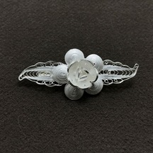 Çiçek Model Elİşçiliği Telkari Gümüş Broş Yaka İğnesi
