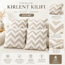 Premium Kırlent Kılıfı 4'lü Set 43x43 Cm Bej-krem