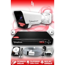 Bayicam 1 Kameralı Süper 1 Dış Kamera Set 500 GB 5 MP 2K Net Gece Görüşlü Güvenlik Kamerası Sistemi