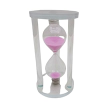 Büyük Cam Kum Saati Cam Standlı 15 Dakika - Çap: 7.7cm-yükseklik: 14.7cm Standart