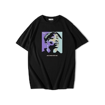 Brz Collection Unisex Oversize Tupac All Eyez On Me T-shirt-siyah Siyah