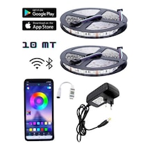 Bluetooth Özellikli Rgb Şerit Led 5050 Smd Iç Mekan 3 Çip Sese Ve Müziğe Duyarlı 9 Metre