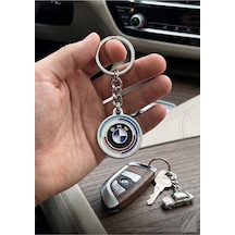 Yuvarlak Tasarım 50.yıl Bmw Logolu Metal Anahtarlık Şık Tasarım