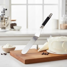 32 Cm Siyah Çelik Pasta Sıvama Spatulası - Profesyonel Krema, Ganaj Ve Hamur Spatulası Diğer