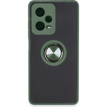 Durukar Redmi Note 12 5g Kılıf Montreal Yüzüklü Silikon Kapak - Yeşil