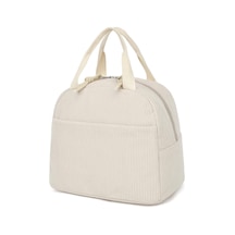 Dianziye Kadınlar Ve Kızlar İçin Korduroy Isı Yalıtımlı Yemek Çantası - Tekrarlı Kullanım, Isı/soguk Tutma, Okul-piknik-iş Uygun, Bej Renk