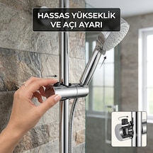 Sürgülü Duş Mafsalı Duş Başlığı Tutucu Sürgülü Ve Robot Duş Sistemleri Uyumlu Gri