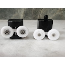 Inventa Siyah Duşakabin Cam Kabin Tekerleği Takım 24 Mm Siyah