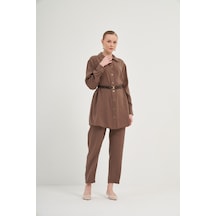 FTZ Women Ftz Pantolonlu Takım Kahve 31035 Kahve