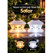 2li Solar Beyaz Bahçe Lambası Güneş Enerjili Dekoratif 2 Renk Yanan Bahçe Yol Aydınlatma Diğer