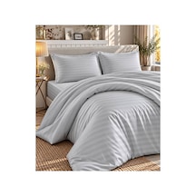 Pamuk Saten Soft Touch Premium Çift Kişilik Özel Kutulu Nevresim Takımı Seti 4 Parça Silver - 943622227 Silver