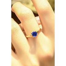 Mavi Topaz Taşlı Yüzük 14 Ayar Ats5934